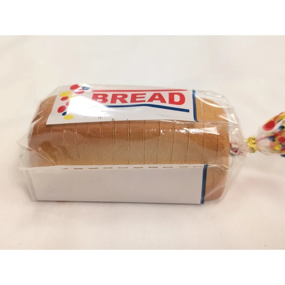 Sliced Wonder White Bread Loaf in Bag Wrapper Faux Food Christmas Ornament New